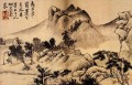 Shitao Dorf am Fuße der Berge 1699 alte China Tinte